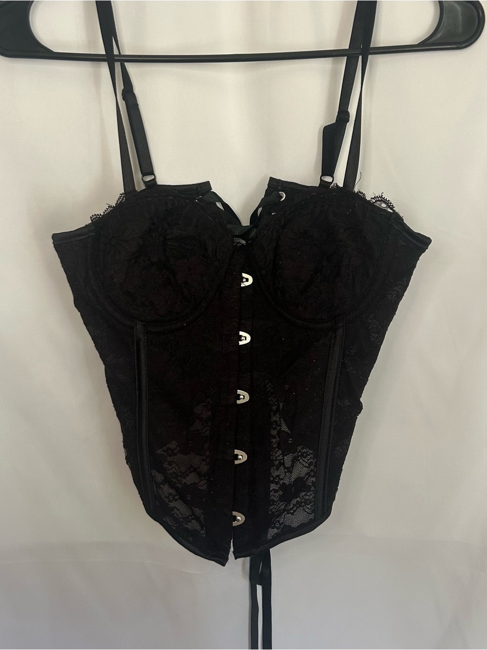 Black Lace Bustier Corset with Adjustable Straps